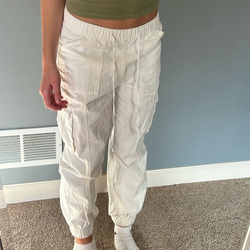 white cargo pants